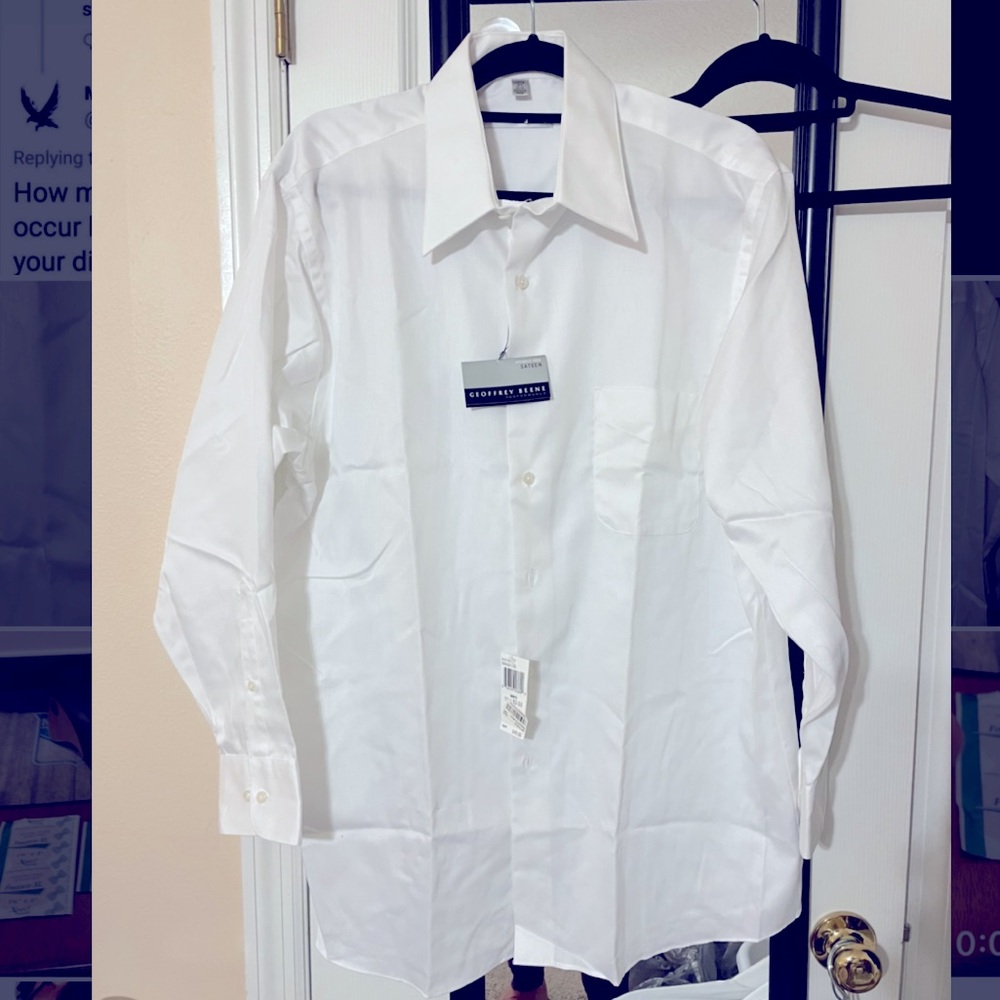 Geoffrey Beene White Dress Shirt NWT